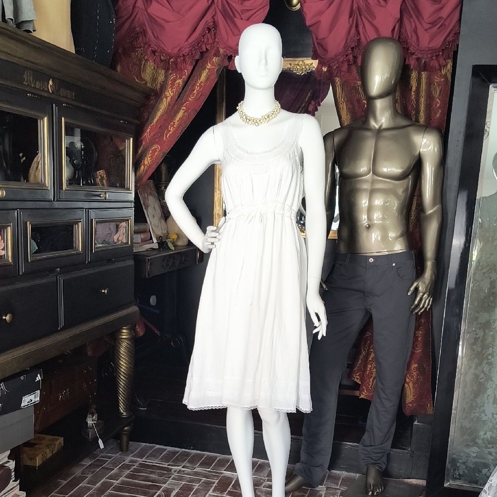 Handmade Peasant Style White Dress